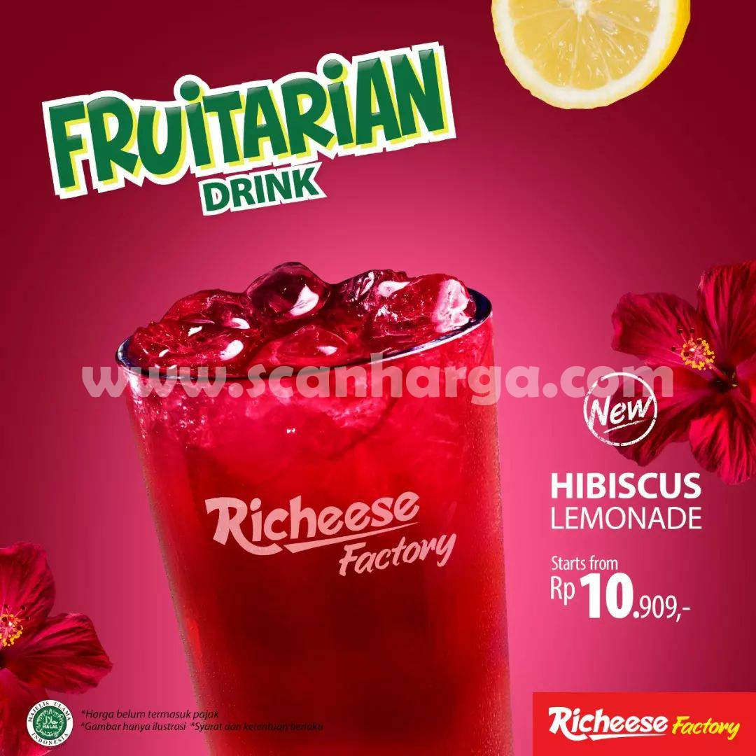 BARU! Frutarian Drink Hibiscus Lemonade dari Richeese Factory harga mulai Rp. 10.909